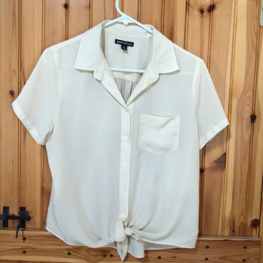 J crew tie front top